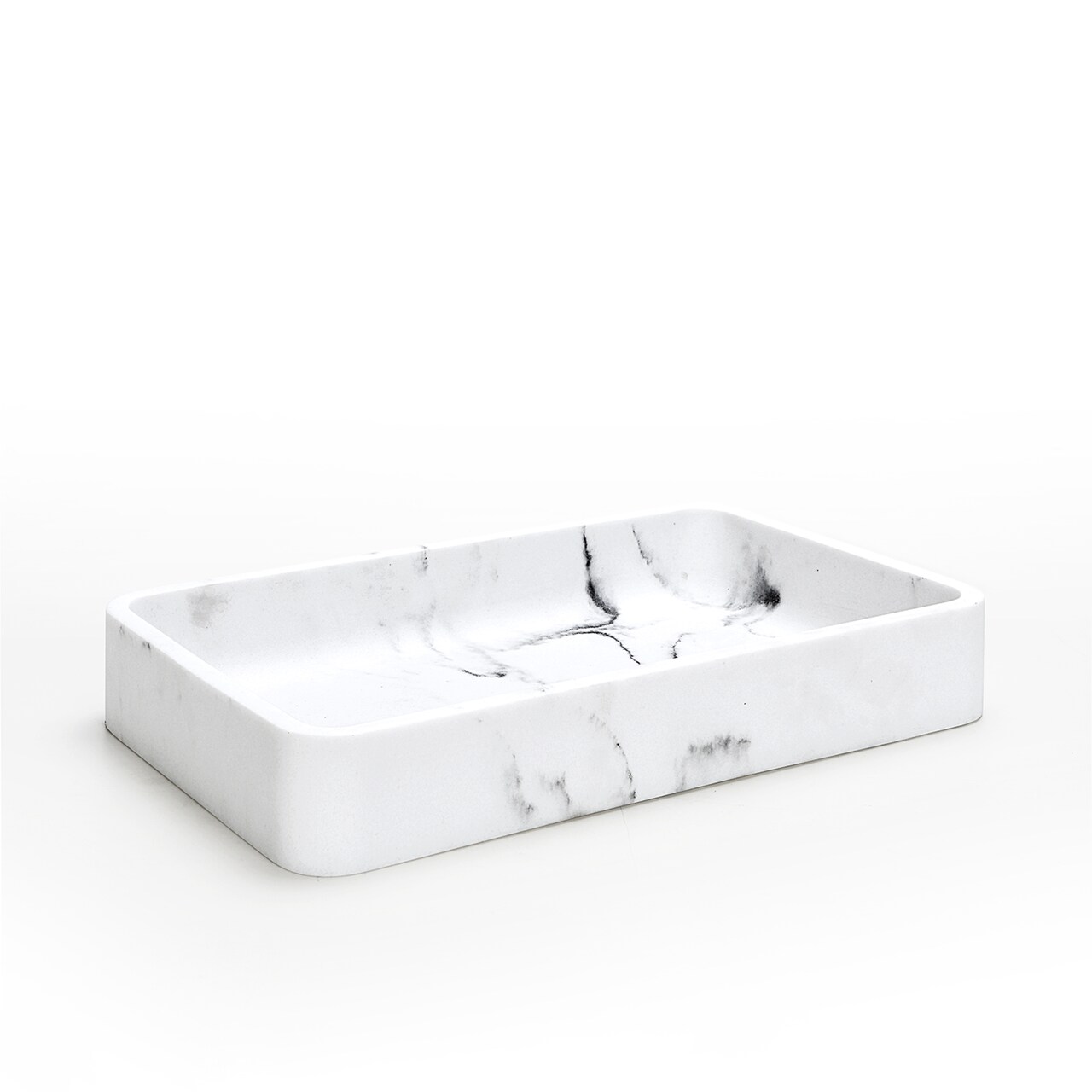 Jewelry Organizer Resin Tray, Bathroom Kitchen Dresser Vanity Tray Dish Ring Cosmetic Organizer for Candle Perfume Soap Shampoo Small Plant Home Decor